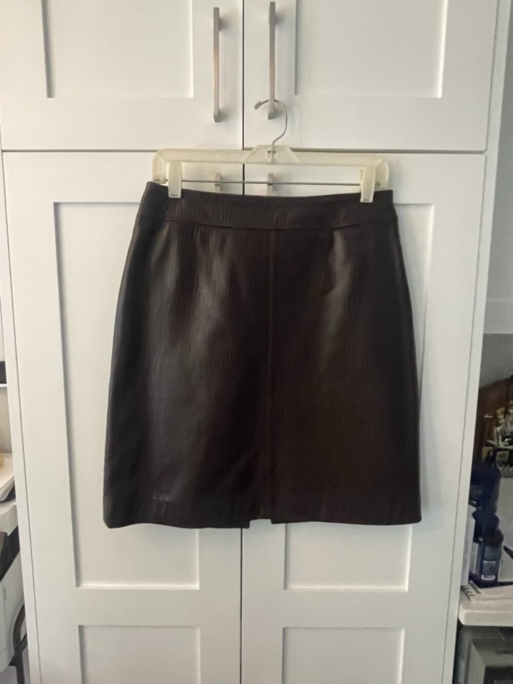 Vintage Old Navy Genuine Leather Brown Skirt - Size 8 - Excellent Condition